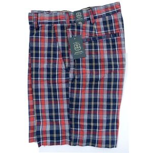 Arrow Flat Front Shorts Men 30 Plaid Sunwashed Cotton Pockets 55430